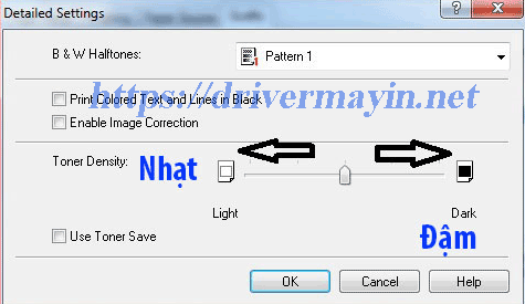 Hướng dẫn cách chỉnh đậm nhạt mực máy in
